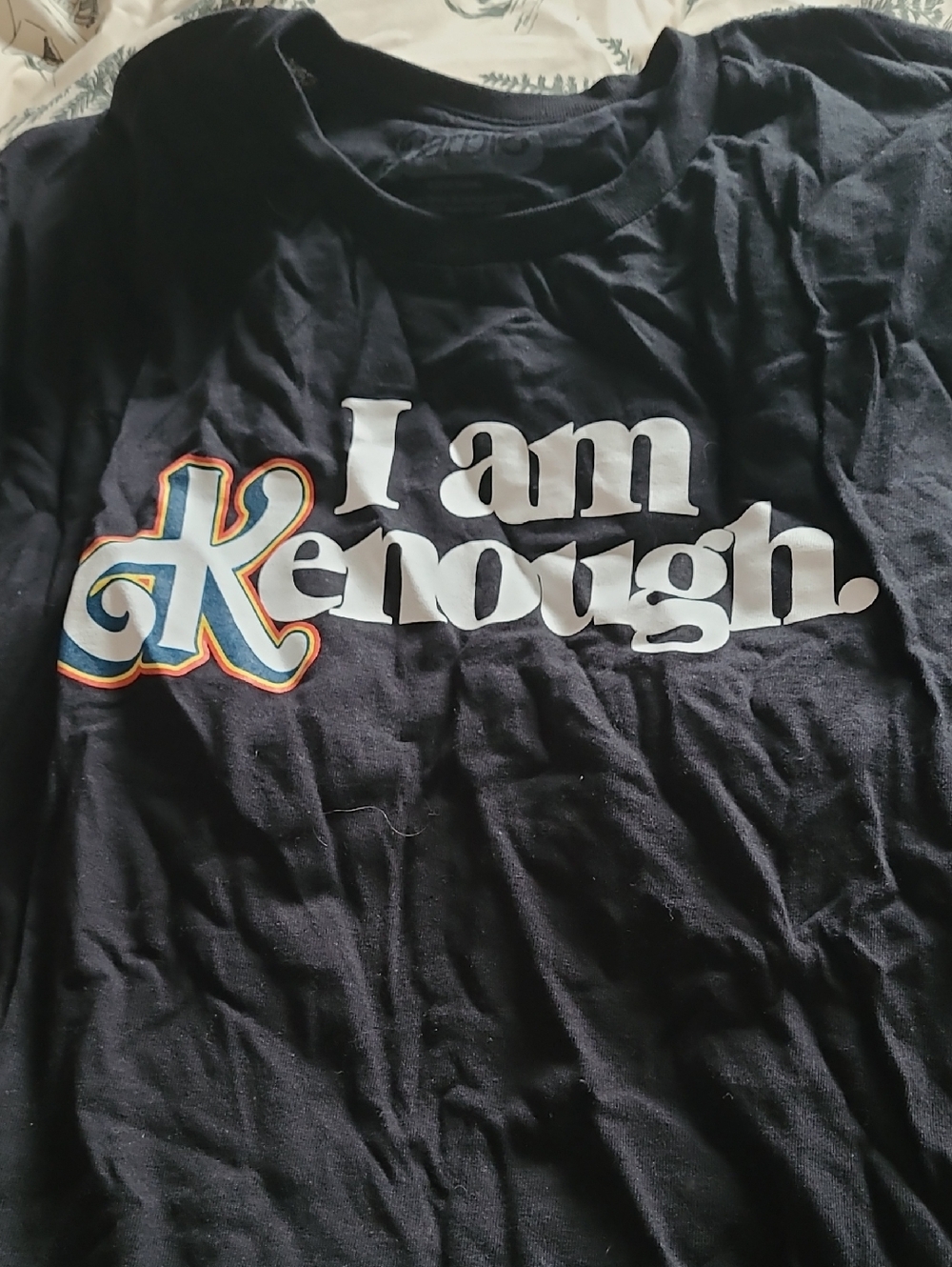 Barbie Black 'I Am Enough' Graphic Tee with Colorful Accent